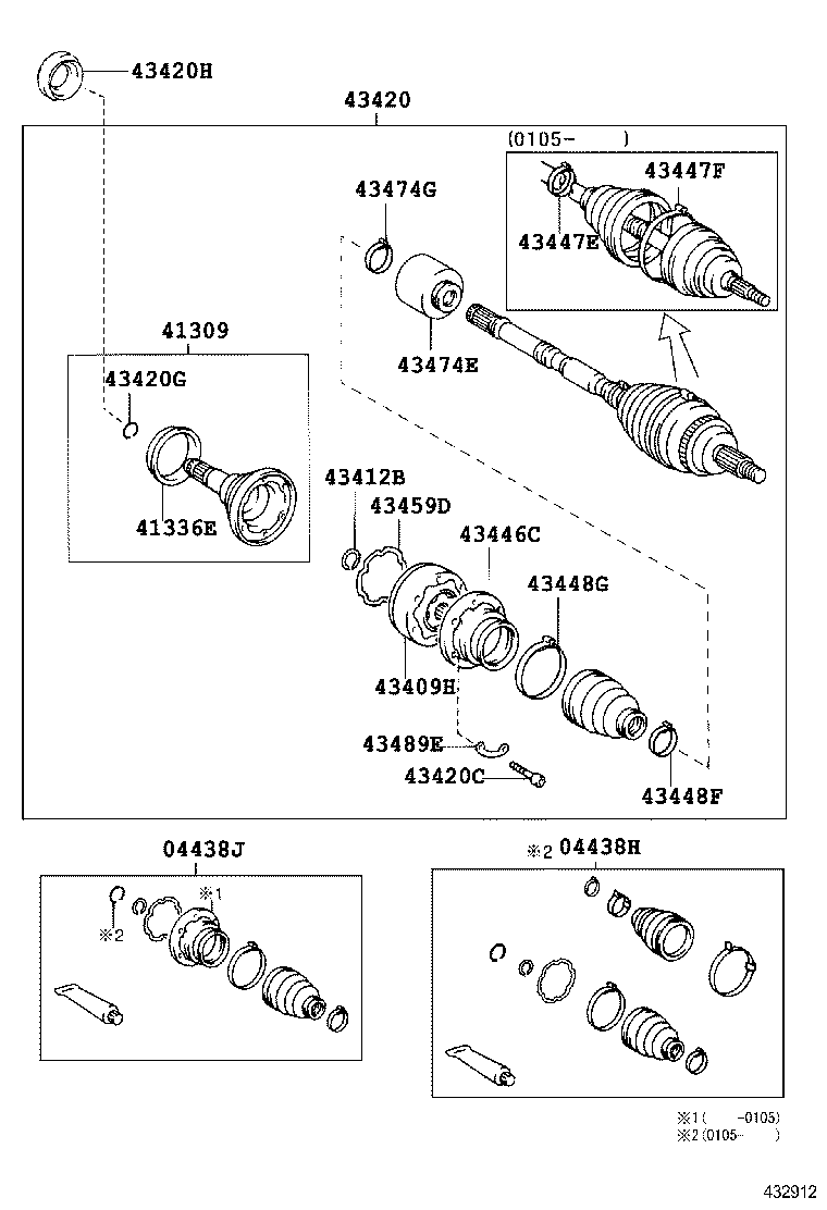 43410-0W150 SHAFT ASSY, FRONT DRIVE, RH product image