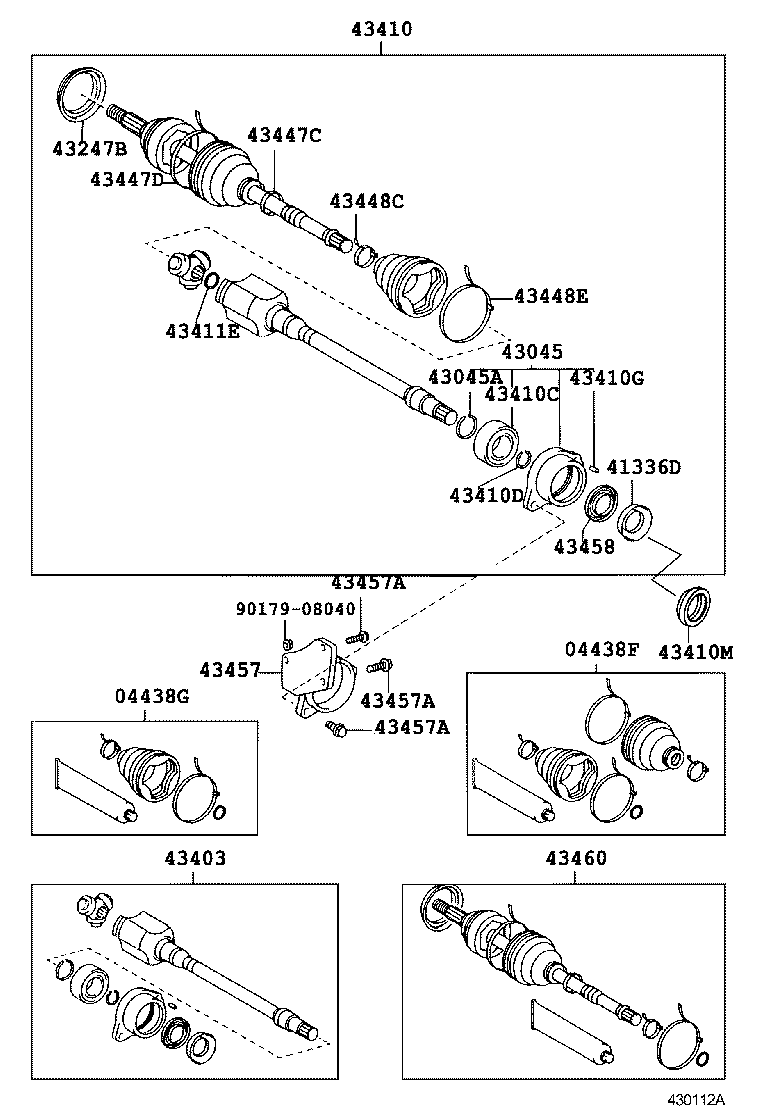 43410-12373 SHAFT ASSY, FRONT DRIVE, RH product image