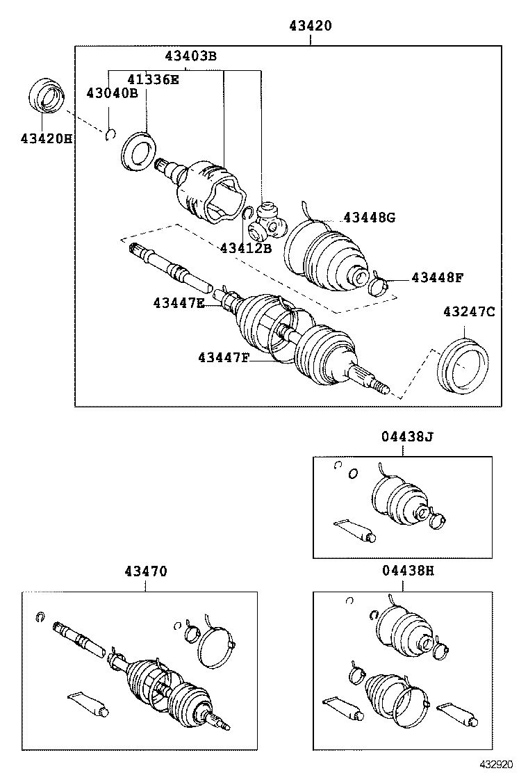 43410-12373 SHAFT ASSY, FRONT DRIVE, RH product image