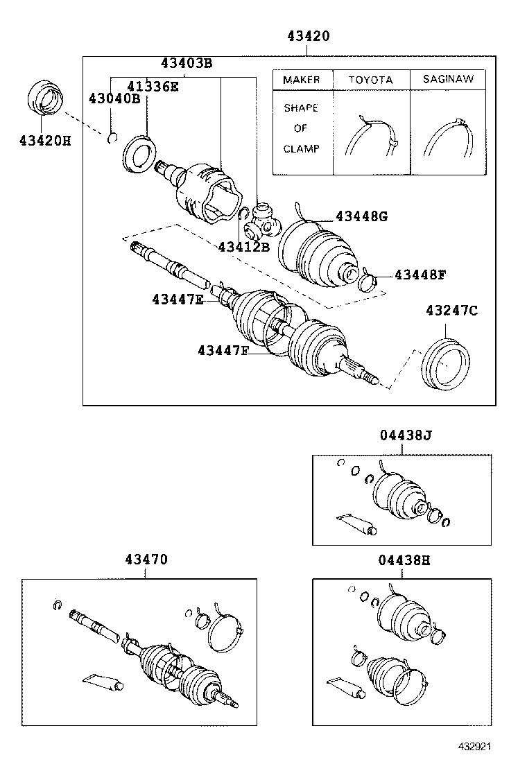 43410-12373 SHAFT ASSY, FRONT DRIVE, RH product image