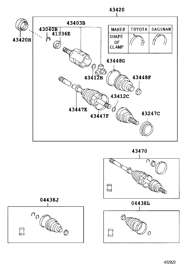 43410-12373 SHAFT ASSY, FRONT DRIVE, RH product image