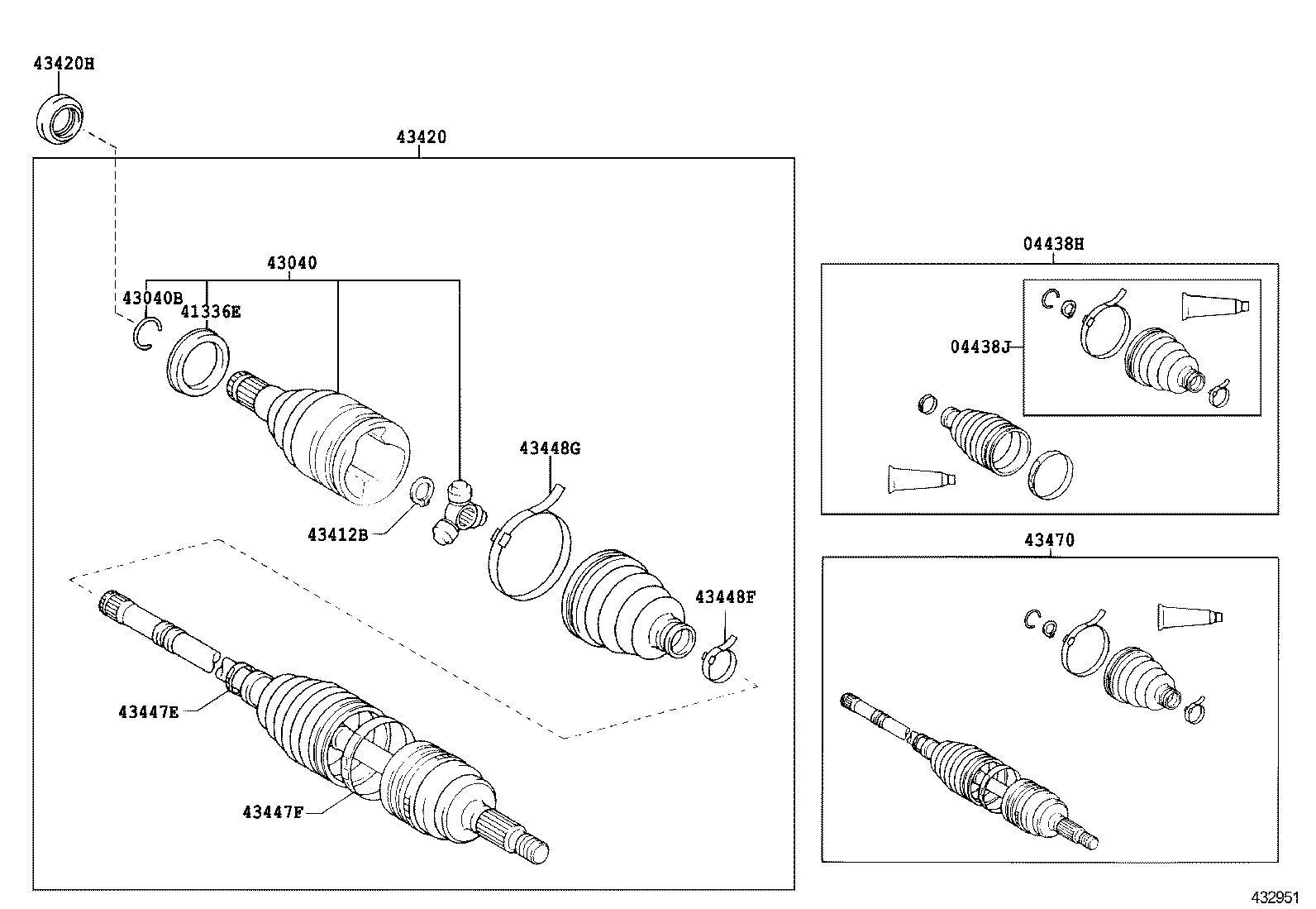 04438-52010 BOOT KIT, FRONT DRIVE SHAFT INBOARD JOINT, RH product image