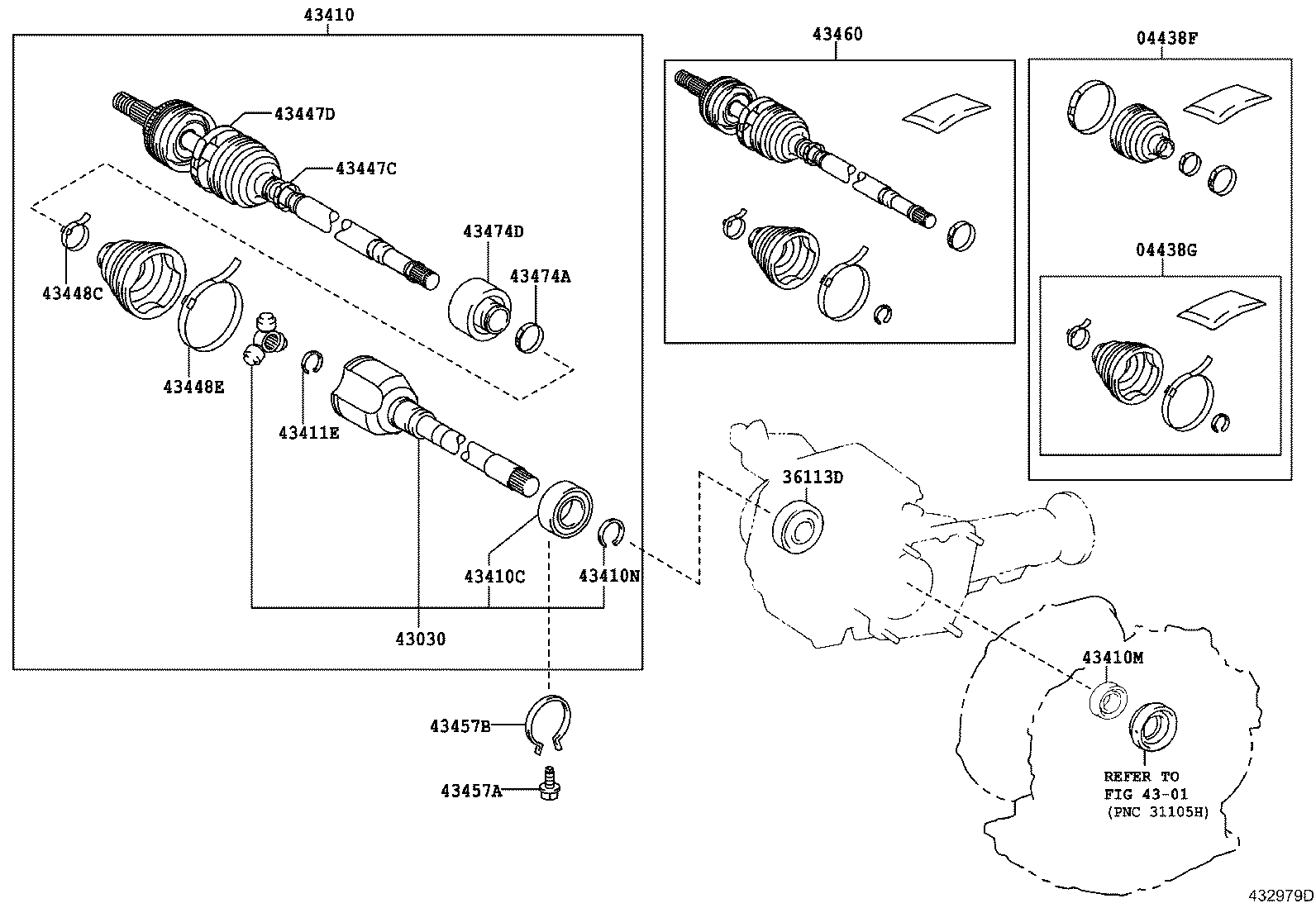 04427-52872 BOOT KIT, FRONT DRIVE SHAFT, IN & OUTBOARD, RH product image