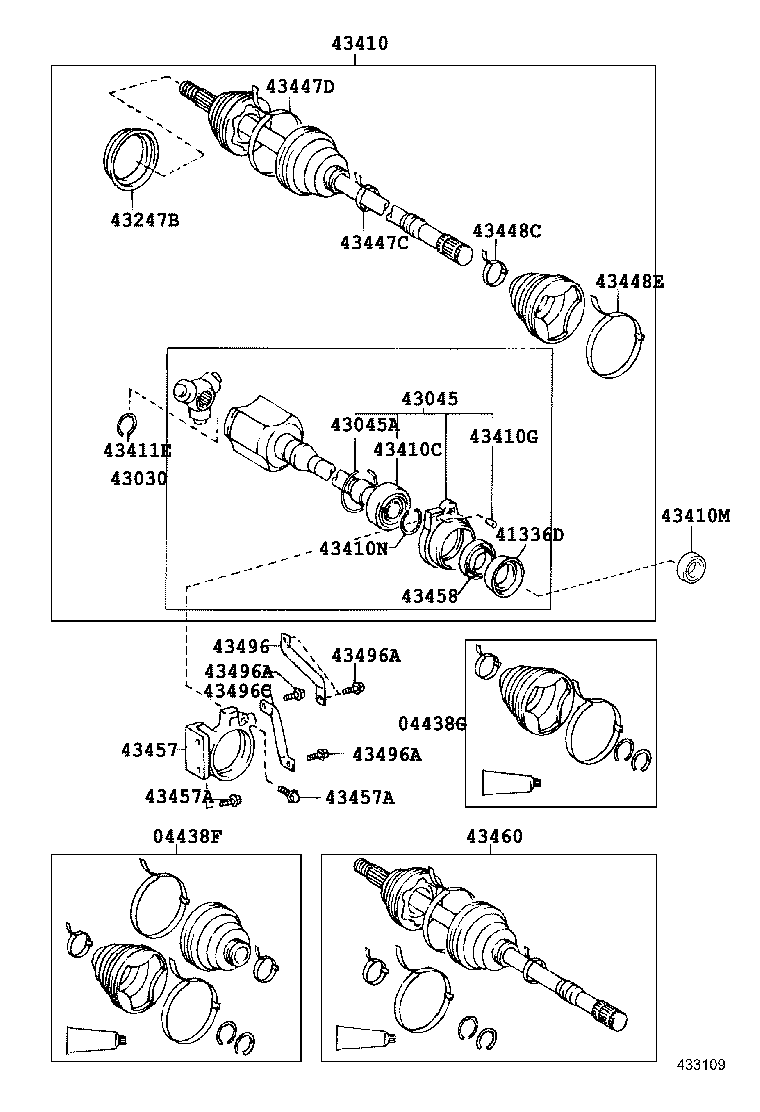 43470-29167 SHAFT ASSY, FRONT DRIVE OUTBOARD JOINT, RH product image