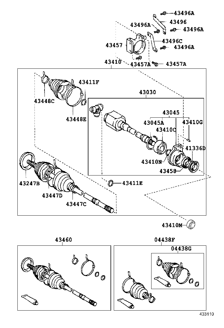 43470-29167 SHAFT ASSY, FRONT DRIVE OUTBOARD JOINT, RH product image