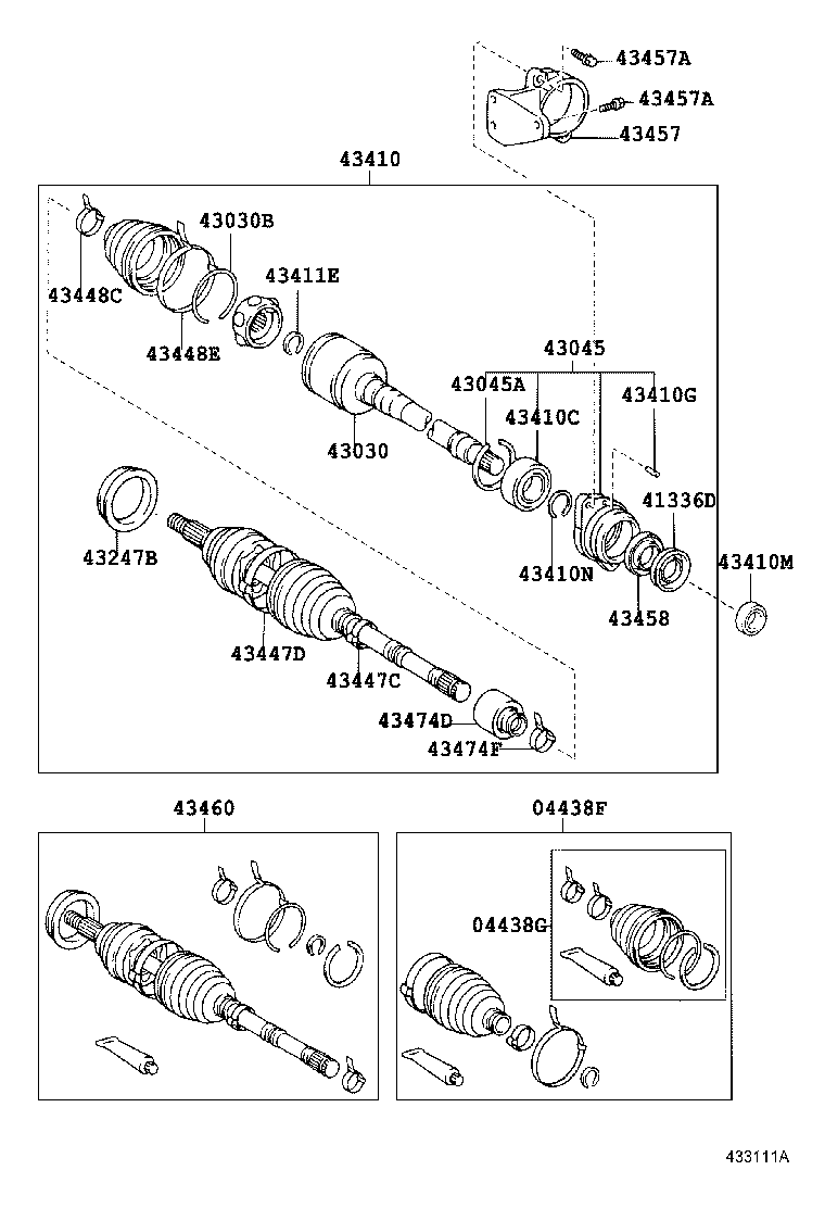 43470-29167 SHAFT ASSY, FRONT DRIVE OUTBOARD JOINT, RH product image