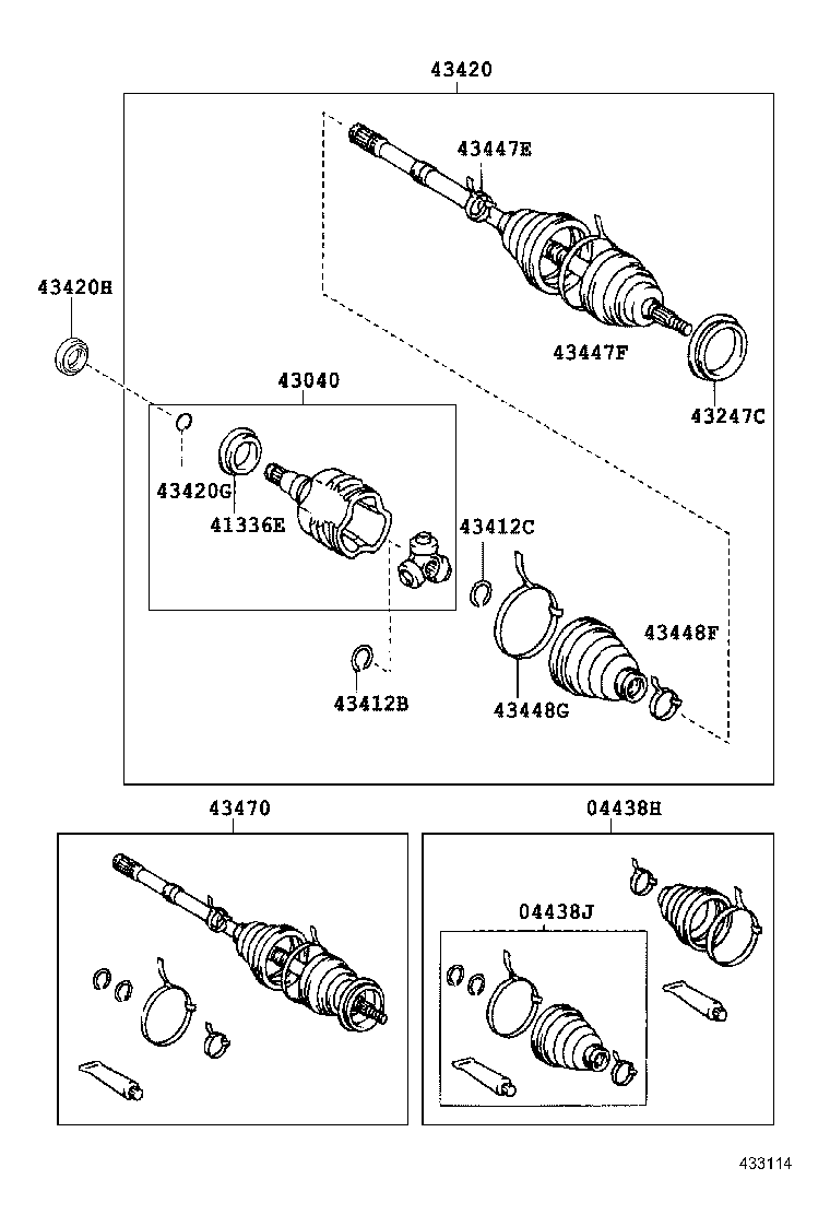 43470-29167 SHAFT ASSY, FRONT DRIVE OUTBOARD JOINT, RH product image