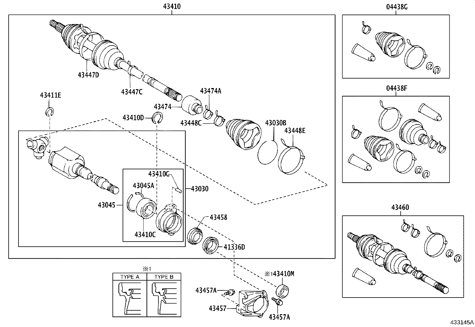 43410-20620 SHAFT ASSY, FRONT DRIVE, RH product image