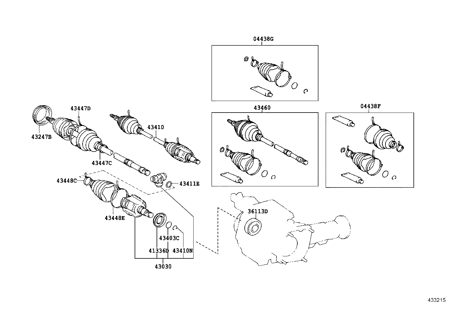 43410-32142 SHAFT ASSY, FRONT DRIVE, RH product image