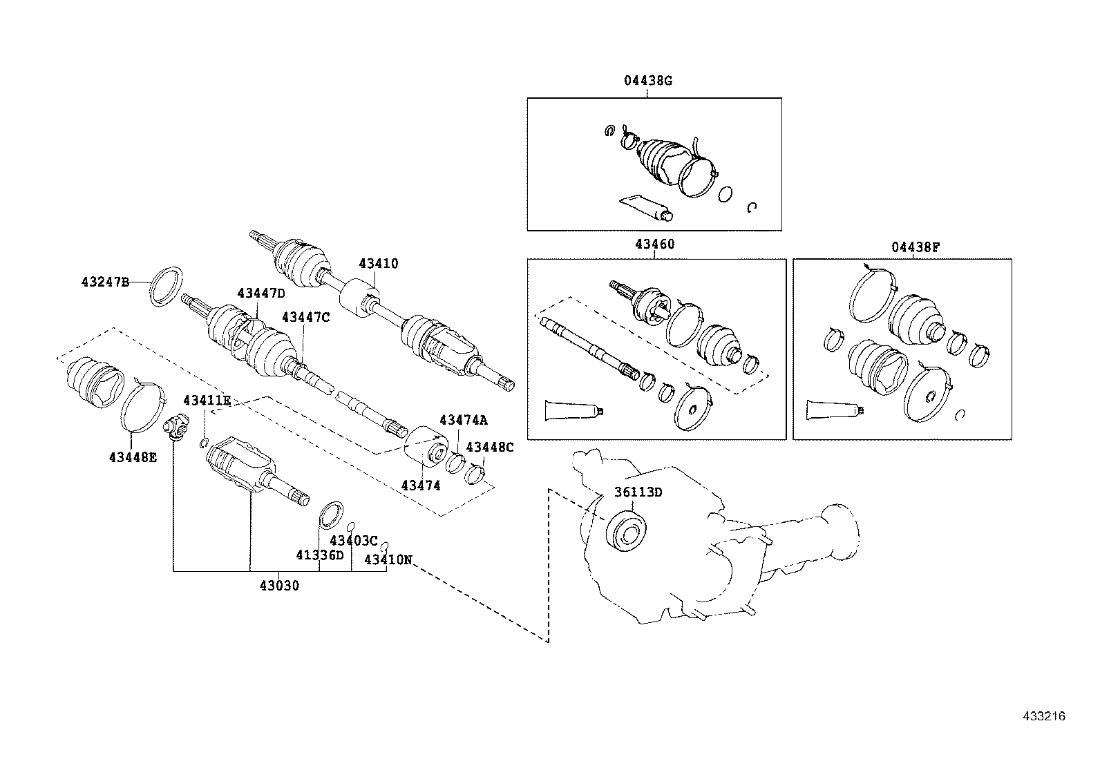 43410-32142 SHAFT ASSY, FRONT DRIVE, RH product image