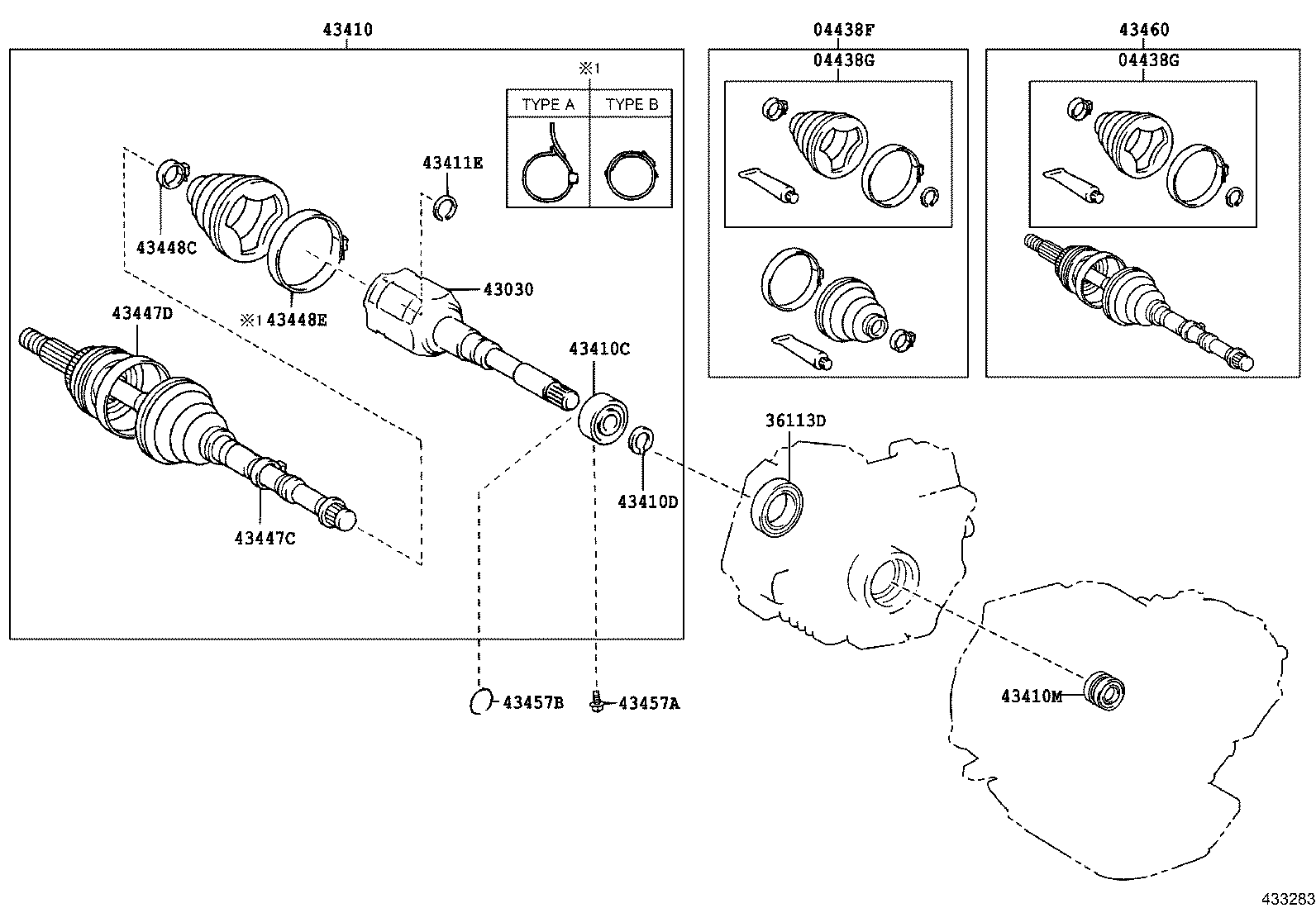 43410-32301 SHAFT ASSY, FRONT DRIVE, RH product image
