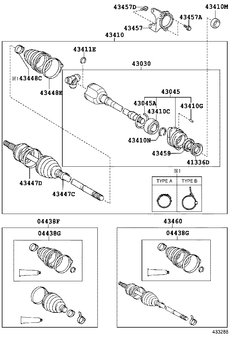 43410-12840 SHAFT ASSY, FRONT DRIVE, RH product image