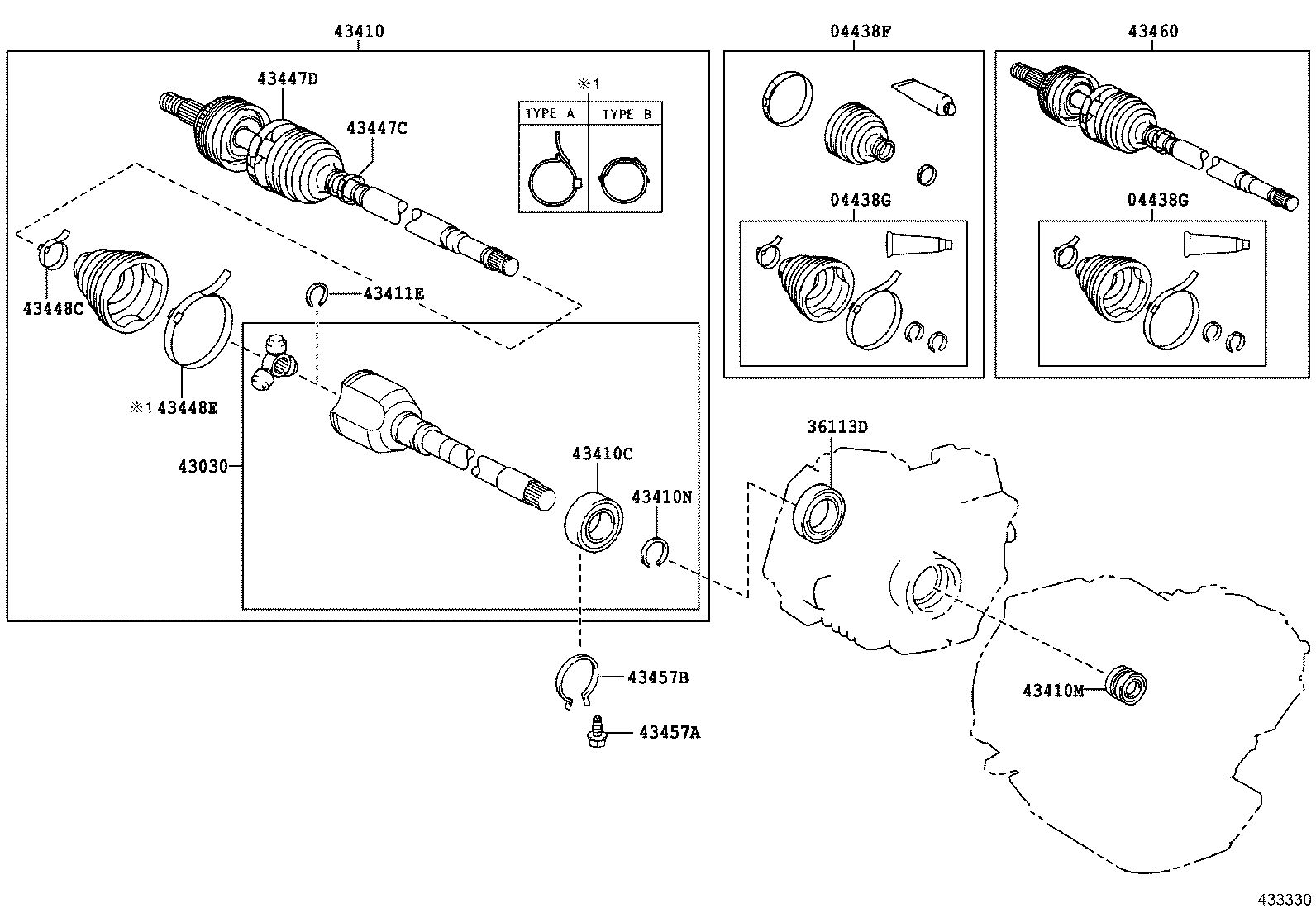 04438-28090 BOOT KIT, FRONT DRIVE SHAFT INBOARD JOINT, LH product image