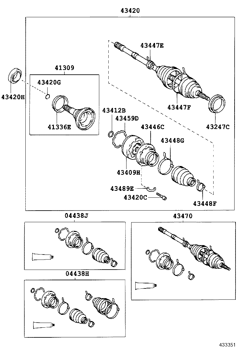 43030-33020 JOINT ASSY, FRONT DRIVE INBOARD, RH product image