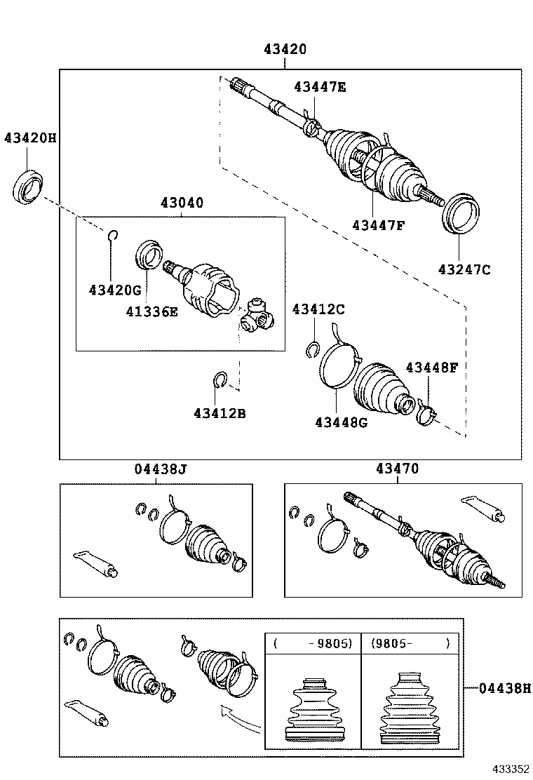 43030-33020 JOINT ASSY, FRONT DRIVE INBOARD, RH product image