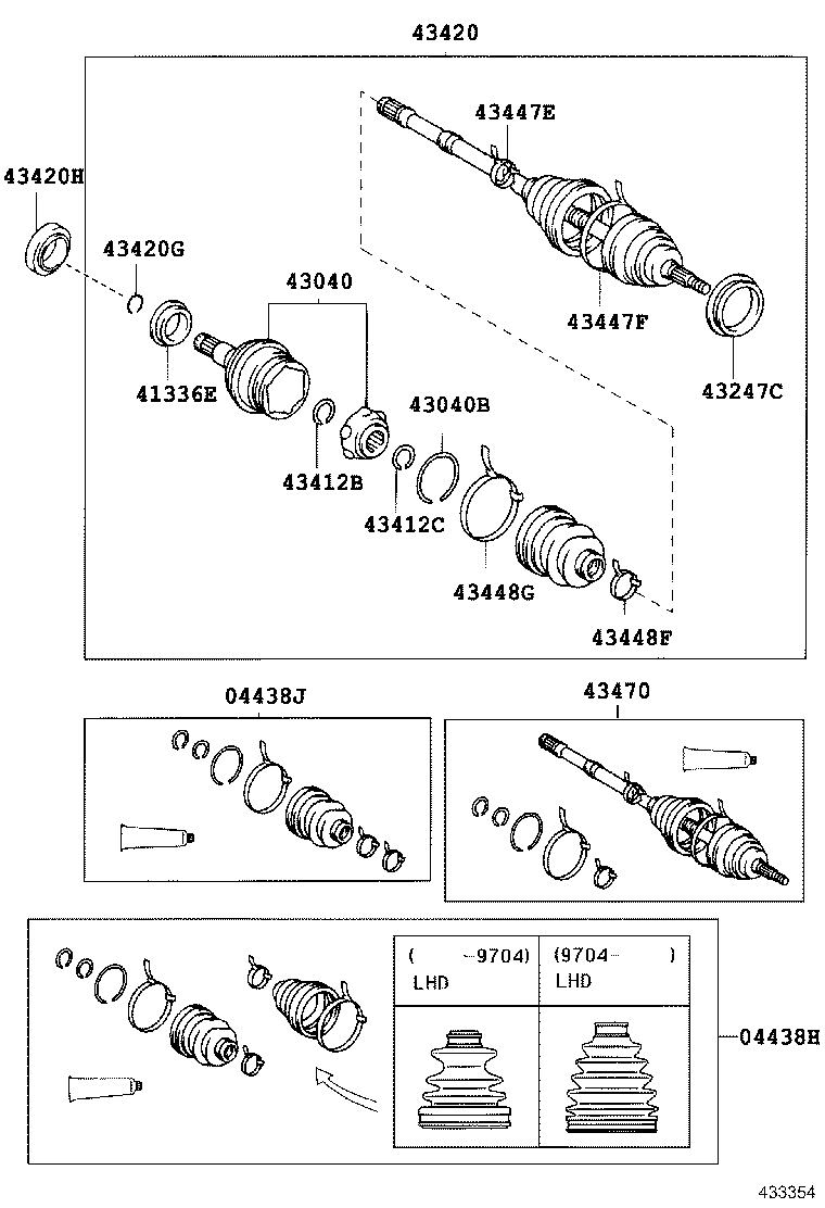 43030-33020 JOINT ASSY, FRONT DRIVE INBOARD, RH product image
