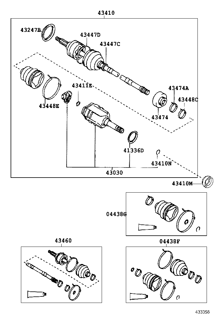 43420-20423 SHAFT ASSY, FRONT DRIVE, LH product image