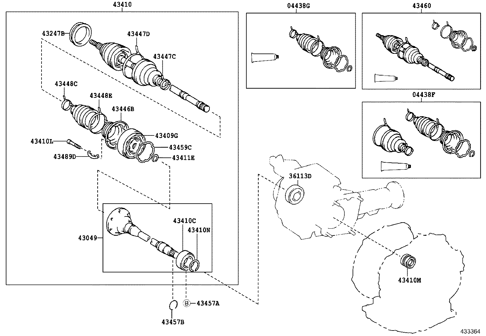 43030-33030 JOINT ASSY, FRONT DRIVE INBOARD, RH product image