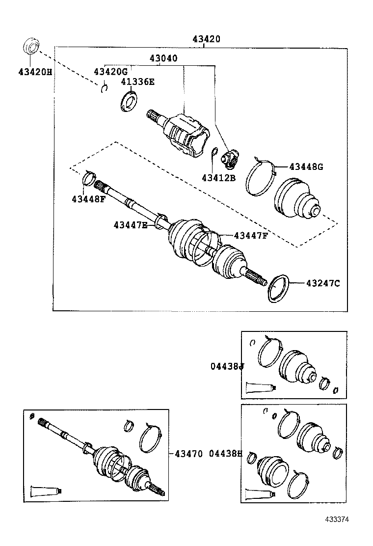 43420-20423 SHAFT ASSY, FRONT DRIVE, LH product image