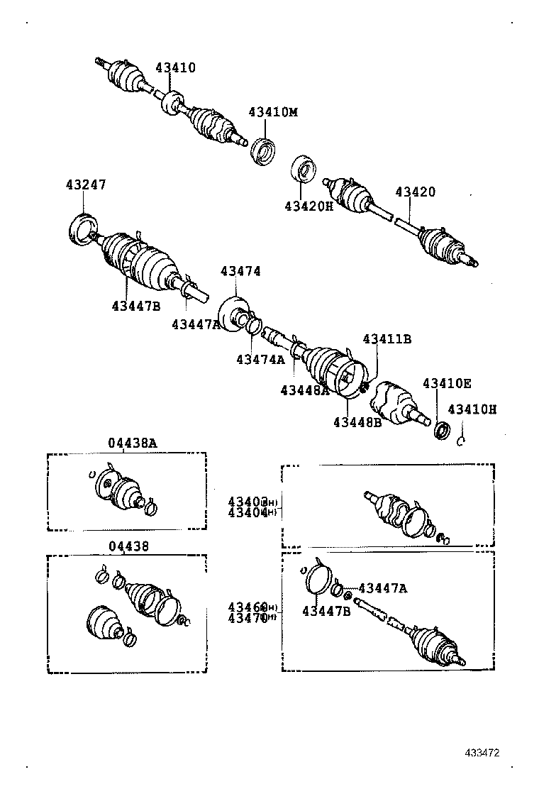 43470-19115 SHAFT ASSY, FRONT DRIVE OUTBOARD JOINT, LH product image
