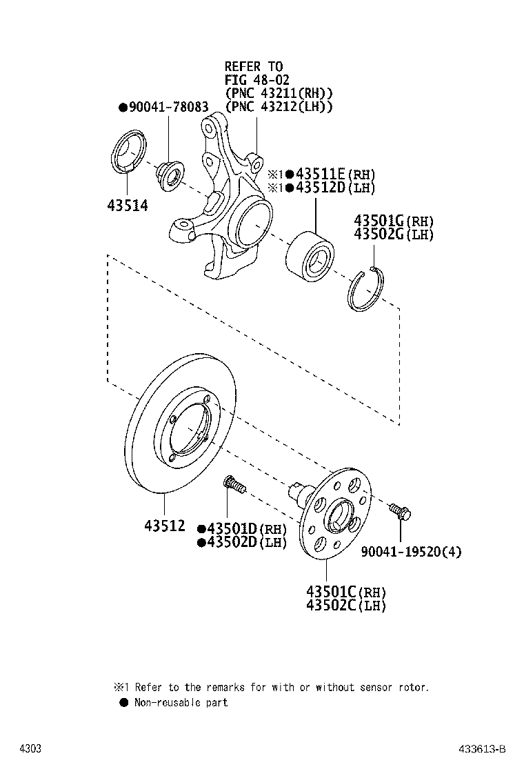 Toyota 9004A-36091 BEARING (FOR FRONT AXLE HUB RH)