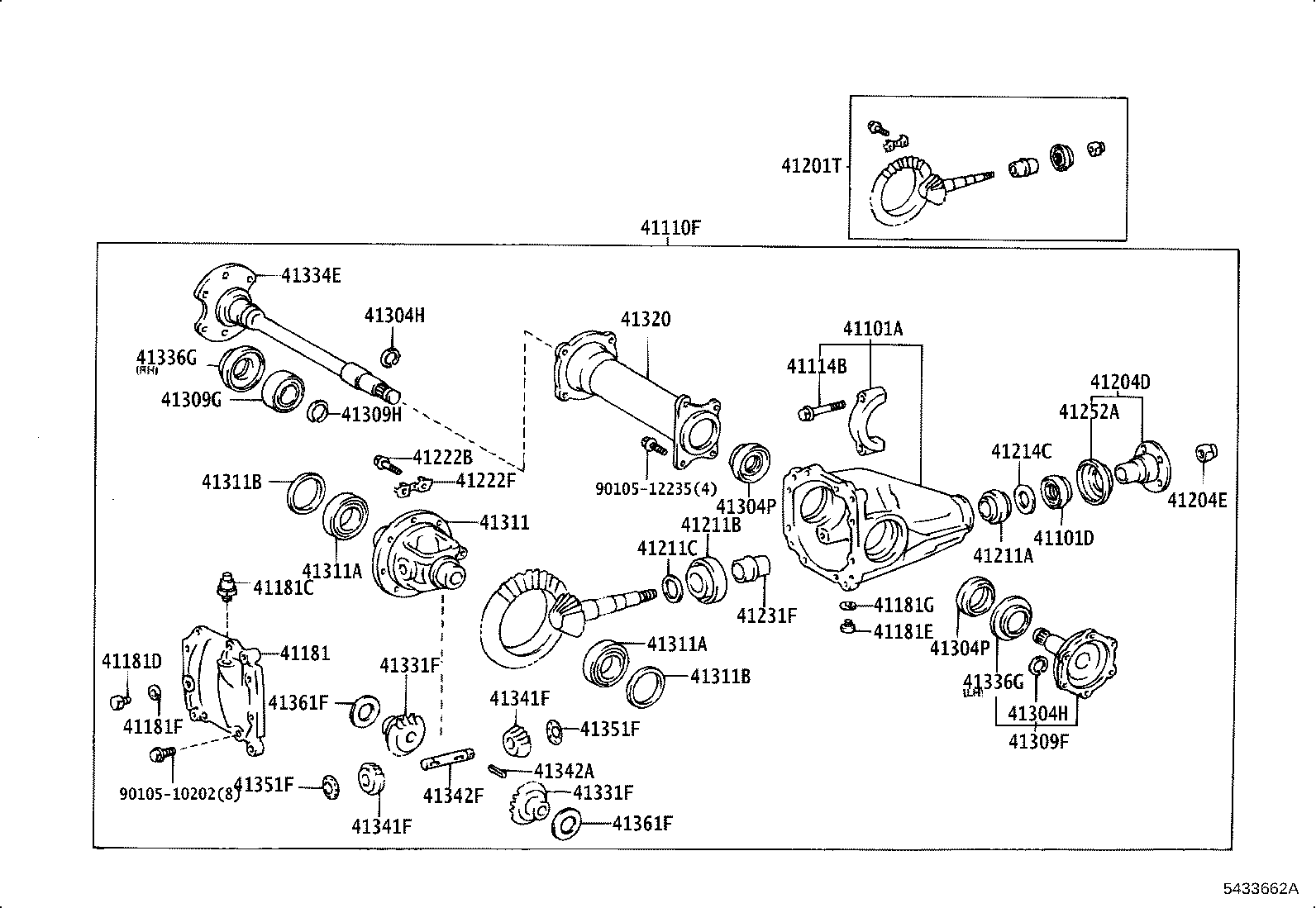41108-0W010 COVER, FRONT DIFFERENTIAL CARRIER product image