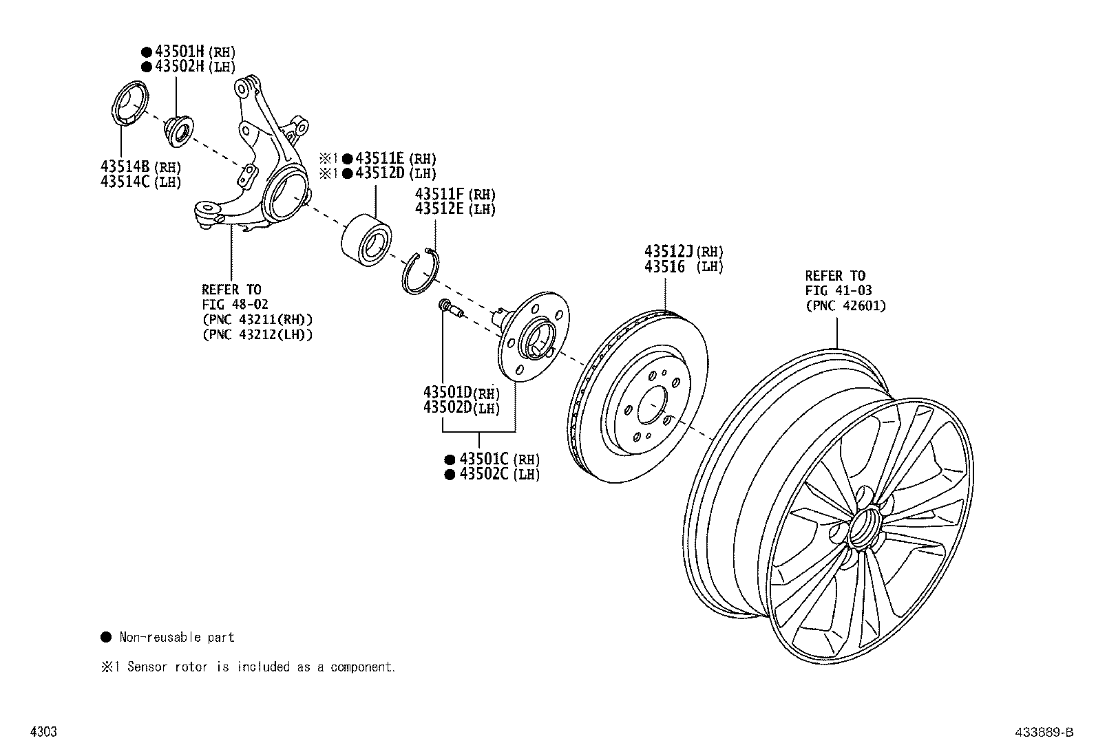 43502-BZ200 HUB SUB-ASSY, FRONT AXLE, RH product image