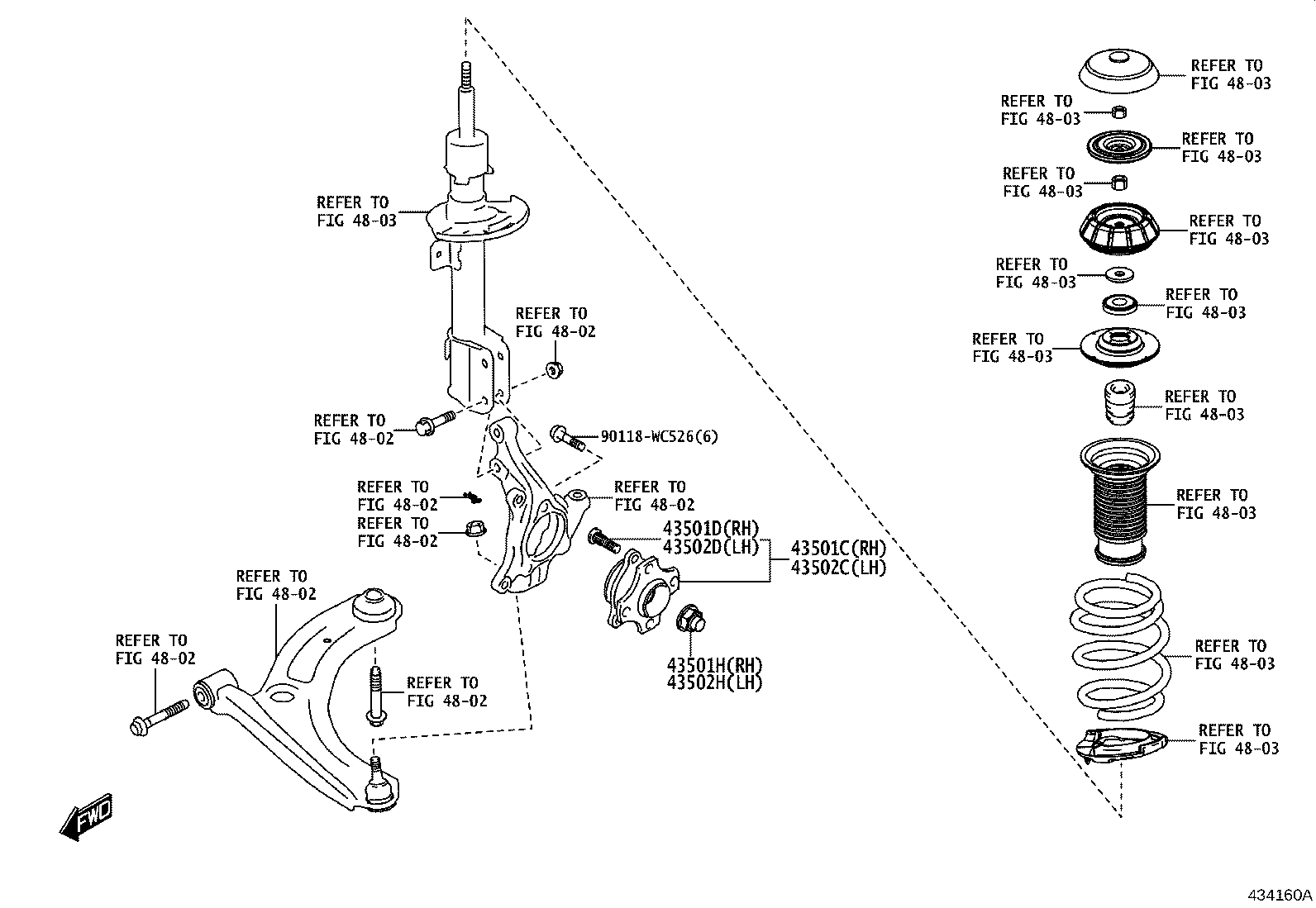 43550-WC004 HUB SUB-ASSY, FRONT AXLE, RH product image