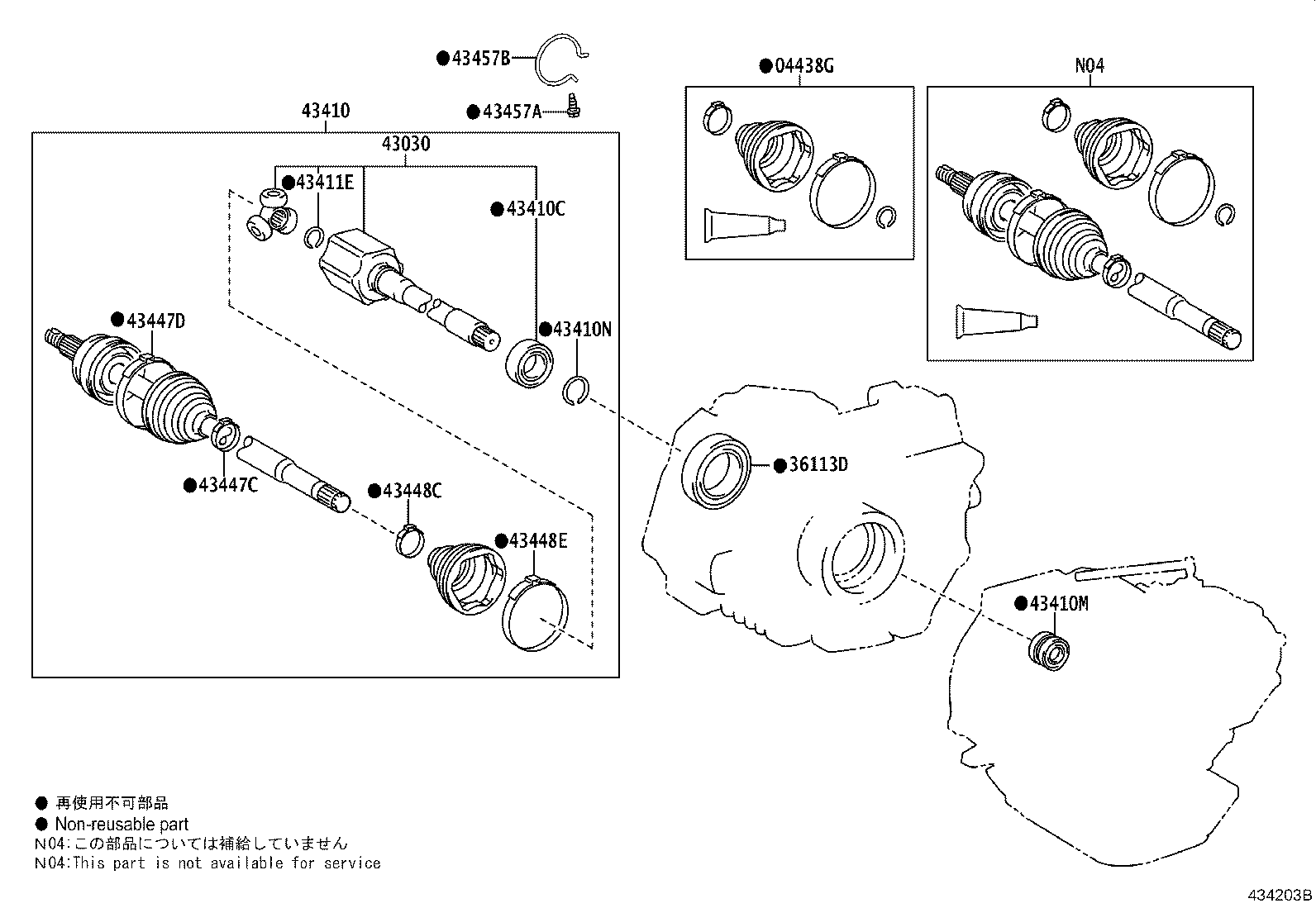04439-0T041 BOOT KIT, FRONT DRIVE SHAFT INBOARD JOINT, RH product image