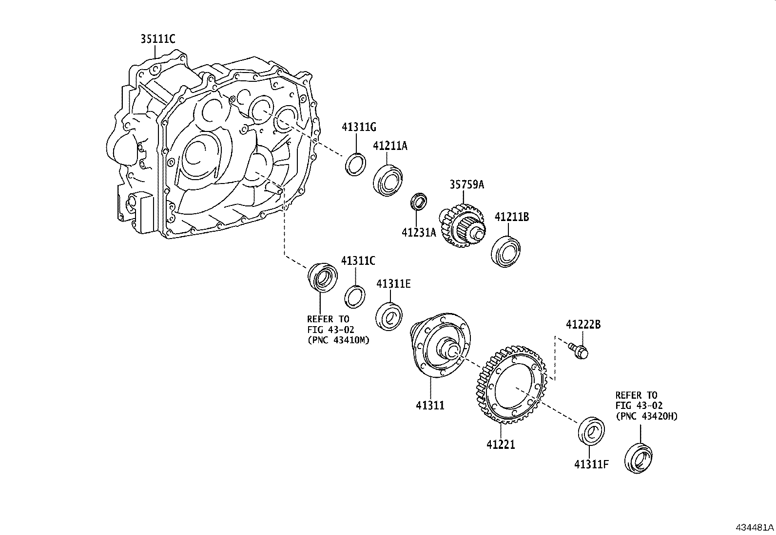 41301-52540 CASE SUB-ASSY, FRONT DIFFERENTIAL, NO.1 product image