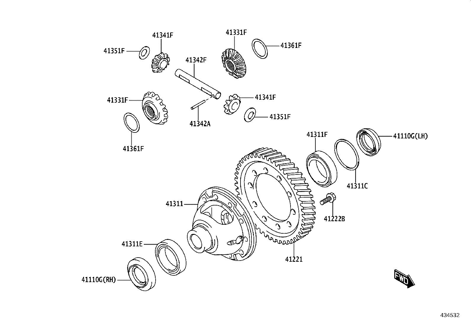 41341-WC002 PINION, FRONT DIFFERENTIAL product image