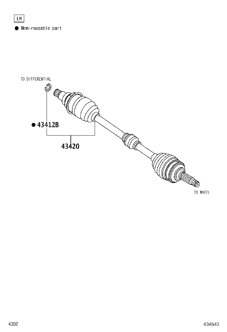 04438-BZ080 BOOT KIT, FRONT DRIVE SHAFT INBOARD JOINT, LH product image