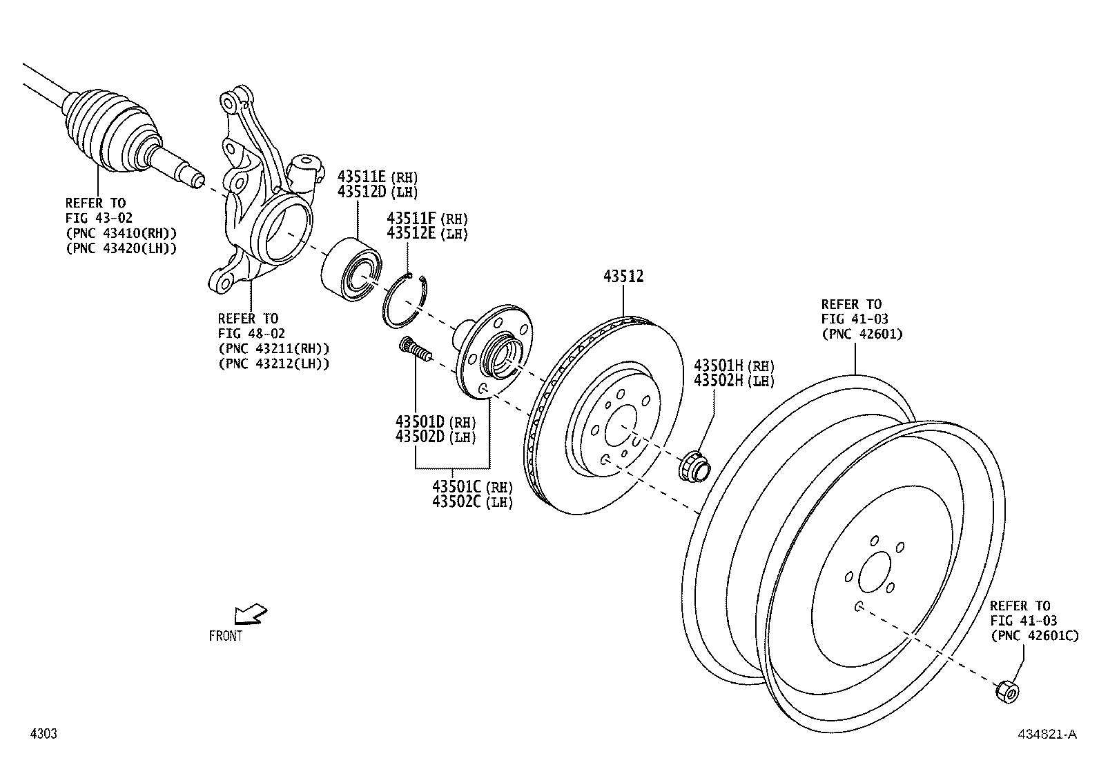 43560-BZ070 BEARING (FOR FRONT AXLE HUB RH) product image