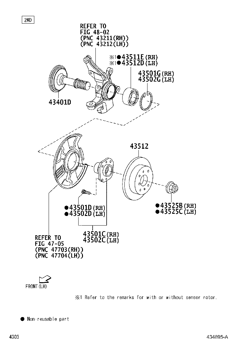 Toyota 90043-63369 BEARING (FOR FRONT AXLE HUB RH)