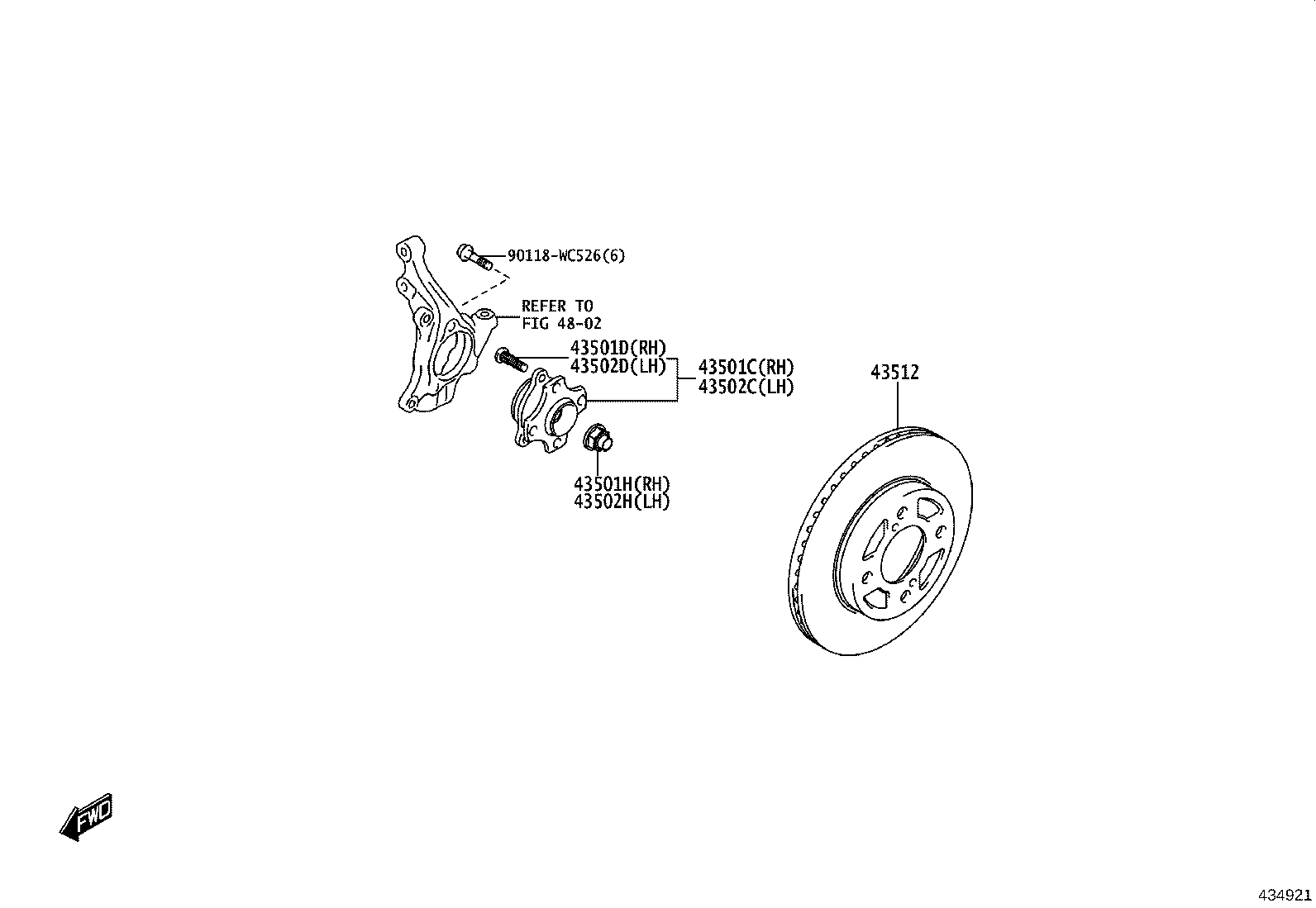 43512-WC008 DISC, FRONT product image