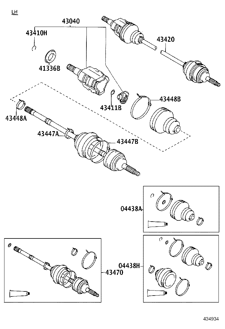 04438-32120 BOOT KIT, FRONT DRIVE SHAFT product image