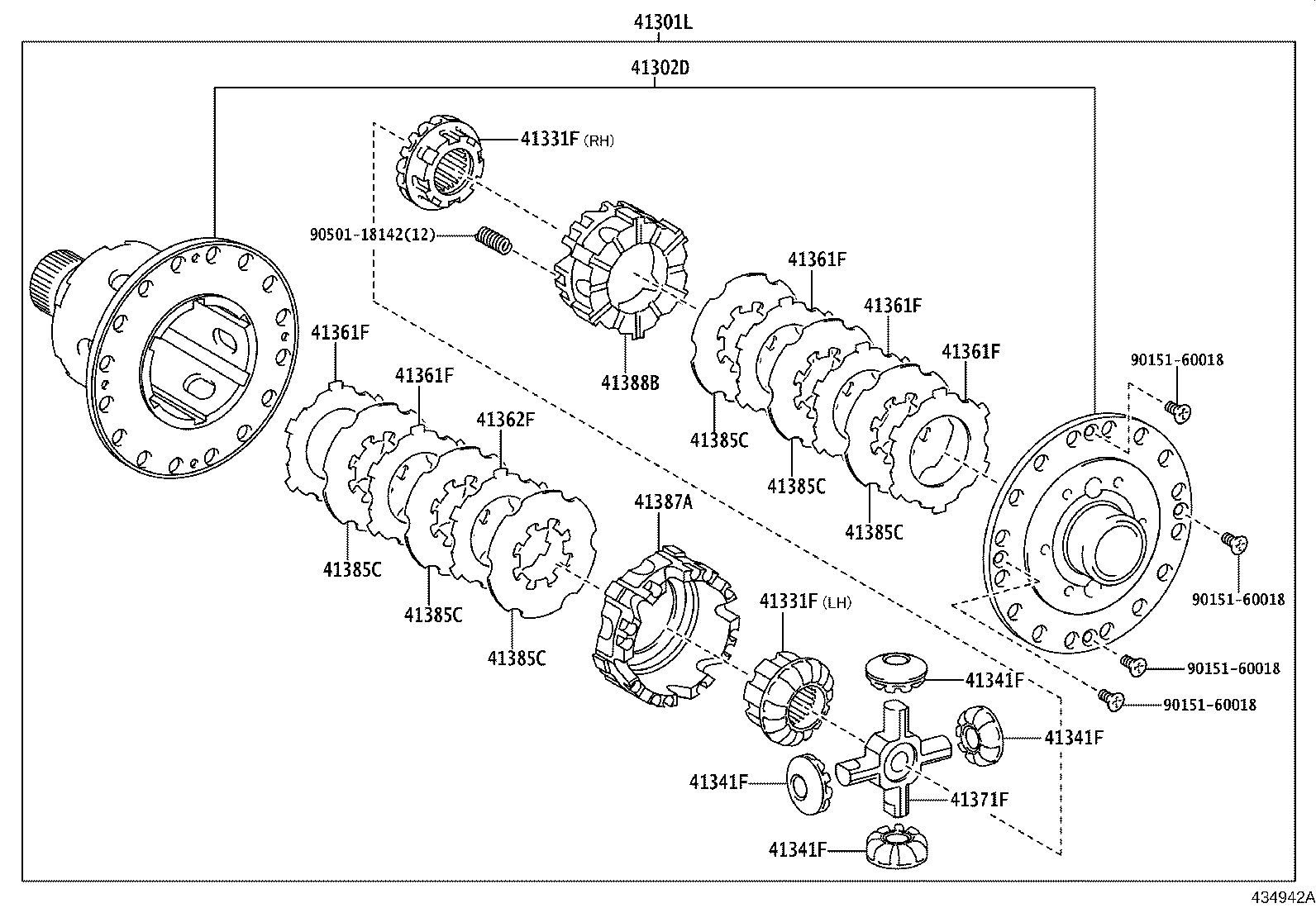 41301-52540 CASE SUB-ASSY, FRONT DIFFERENTIAL, NO.1 product image