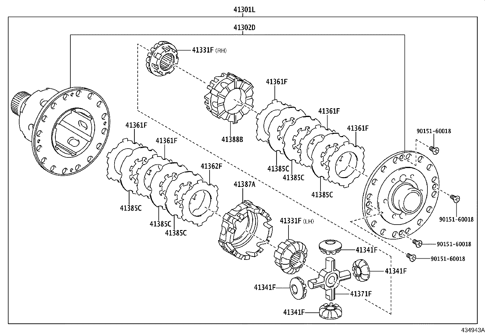 41301-52540 CASE SUB-ASSY, FRONT DIFFERENTIAL, NO.1 product image