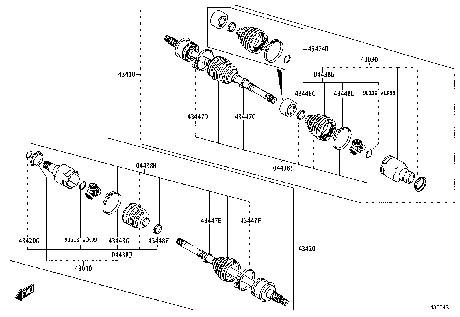 42345-WC035 CLAMP (FOR FRONT AXLE OUTBOARD JOINT BOOT RH) product image