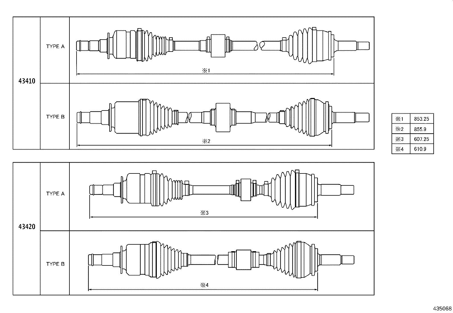 04428-02A40 BOOT KIT, FRONT DRIVE SHAFT, IN & OUTBOARD, LH product image