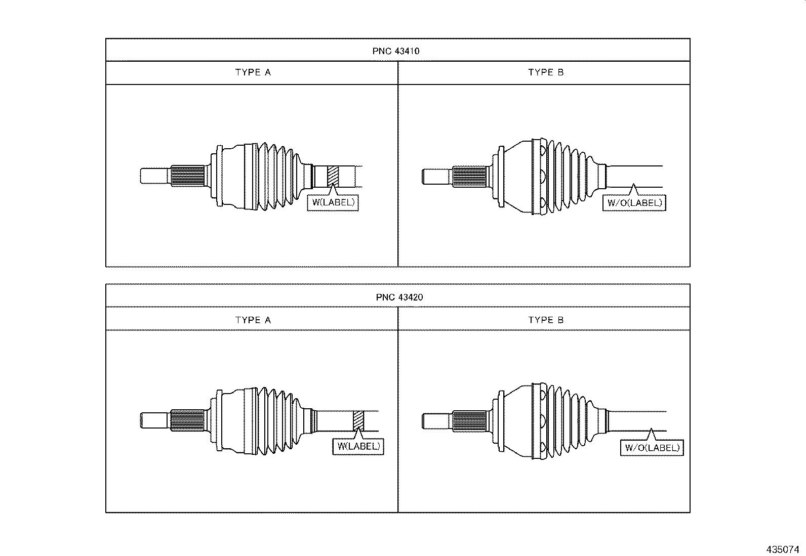 04427-0R210 BOOT KIT, FRONT DRIVE SHAFT, IN & OUTBOARD, LH product image