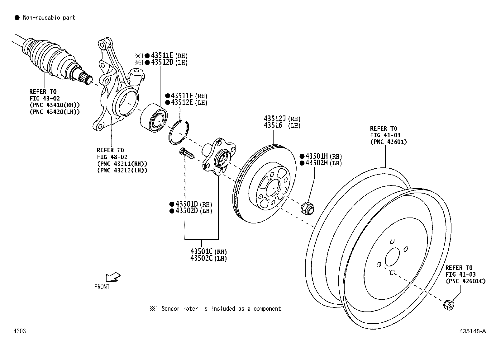 90041-79274 NUT (FOR FRONT AXLE SHAFT RH) product image