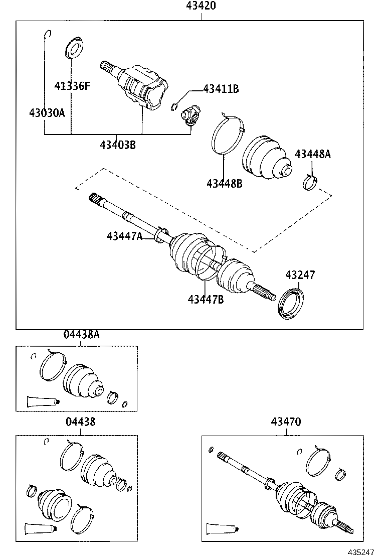 04438-16040 BOOT KIT, FRONT DRIVE SHAFT product image