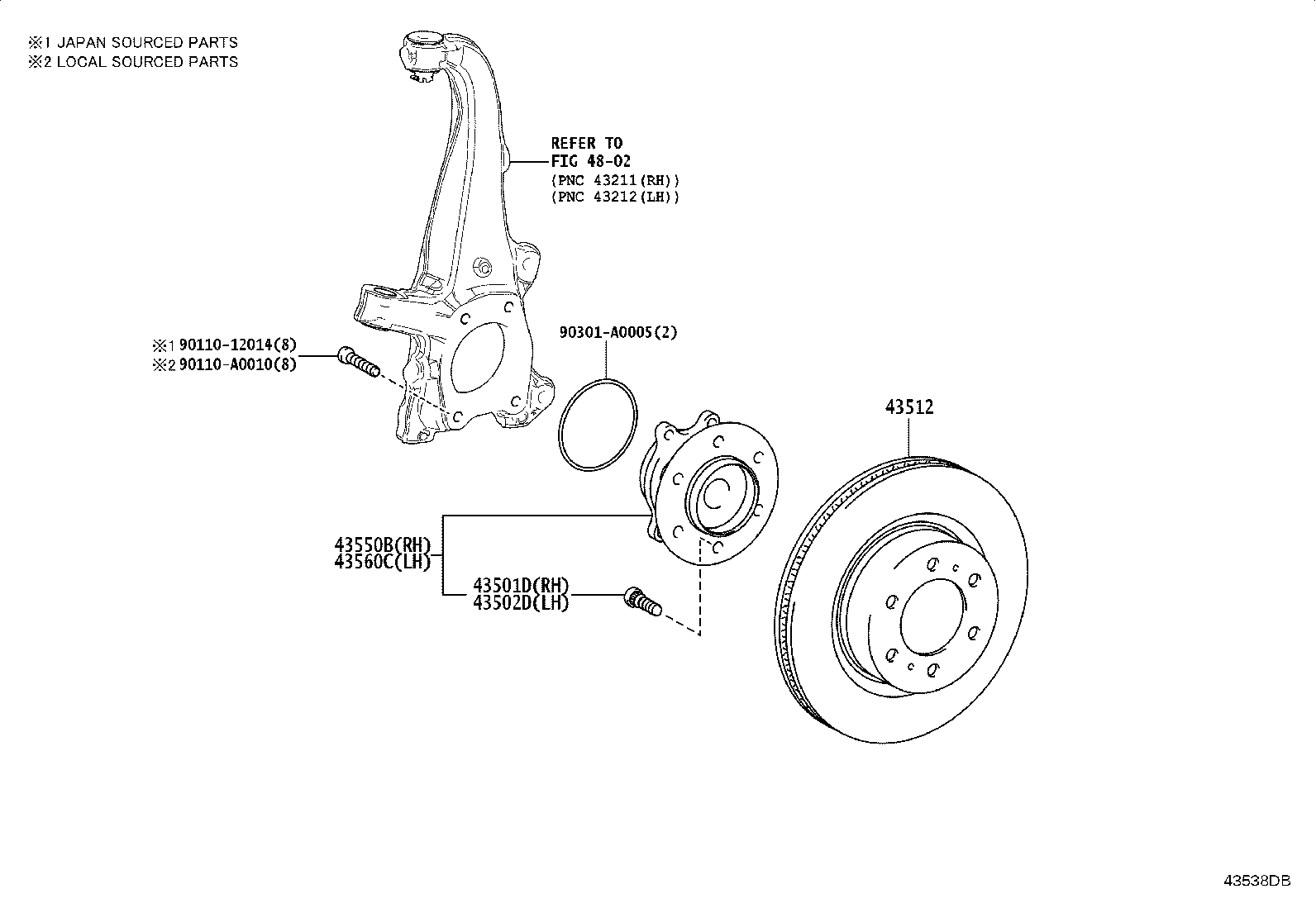 Toyota 43514-0C020 CAP, FRONT AXLE HUB GREASE, RH