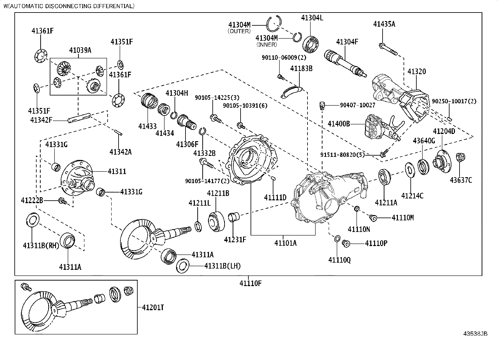 Toyota 41321-60050 TUBE ASSY, FRONT DIFFERENTIAL