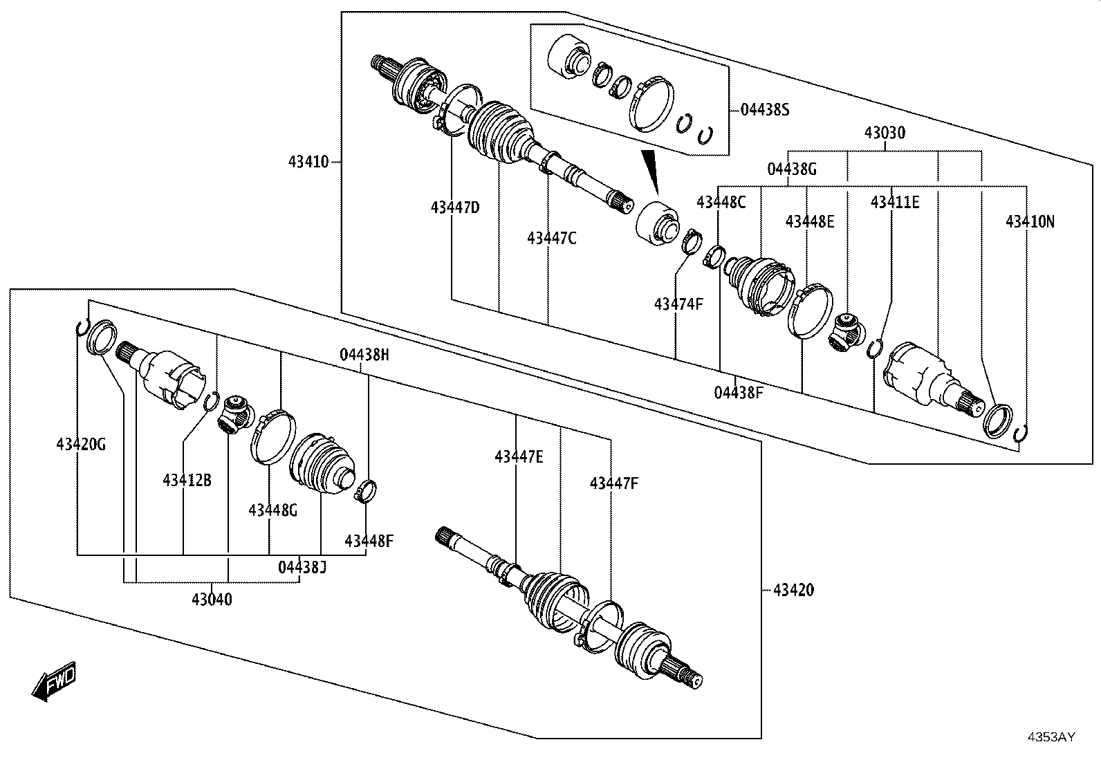 04427-WC037 BOOT KIT, FRONT DRIVE SHAFT, IN & OUTBOARD, RH product image