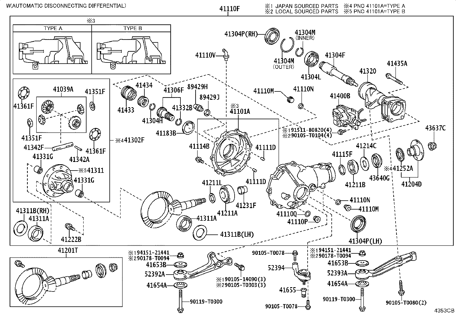 41110-0KB11 CARRIER ASSY, DIFFERENTIAL, FRONT product image