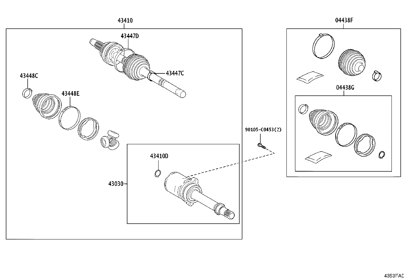 04438-02681 BOOT KIT, FRONT DRIVE SHAFT INBOARD JOINT, LH product image