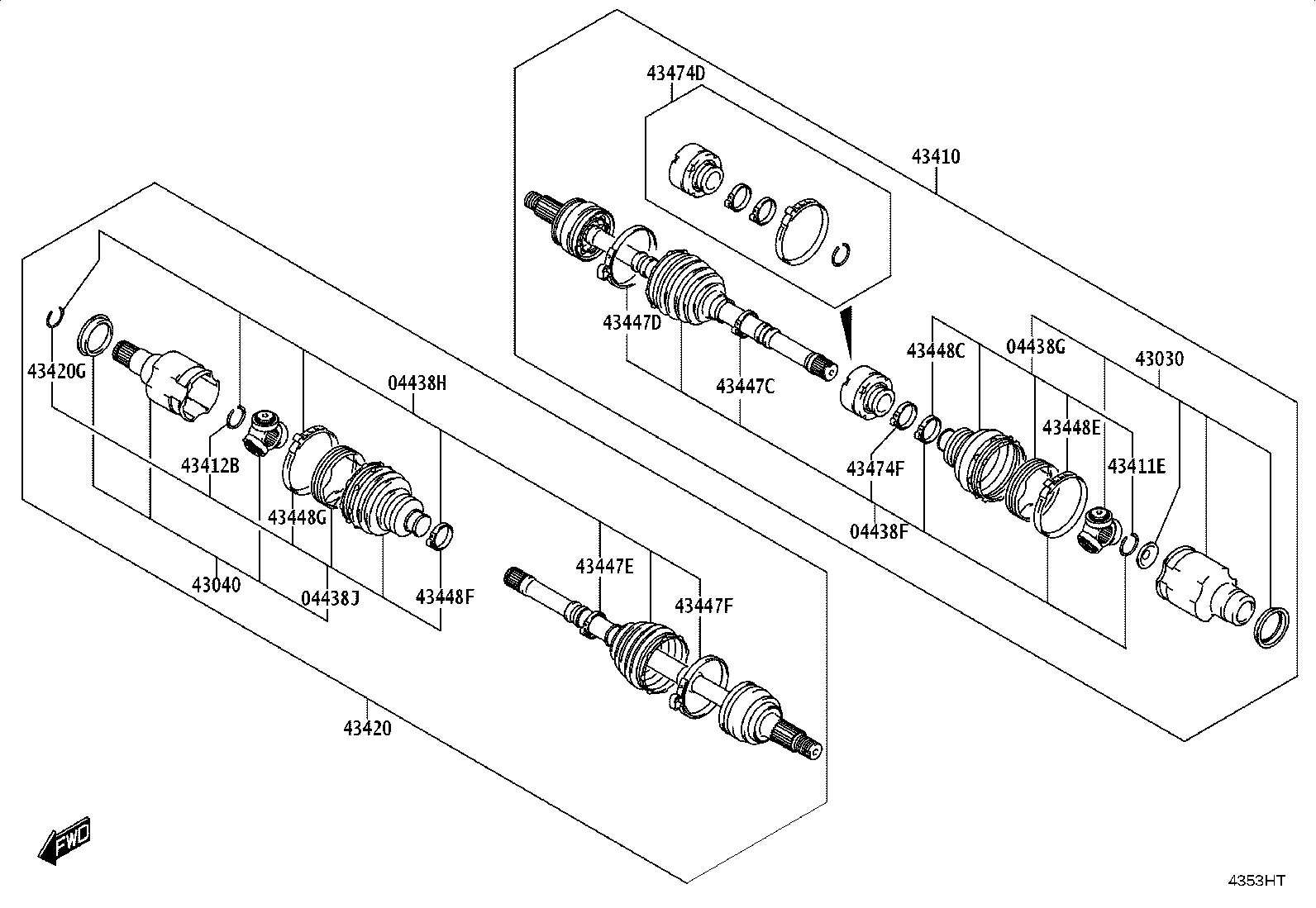 04427-WC027 BOOT KIT, FRONT DRIVE SHAFT, IN & OUTBOARD, LH product image