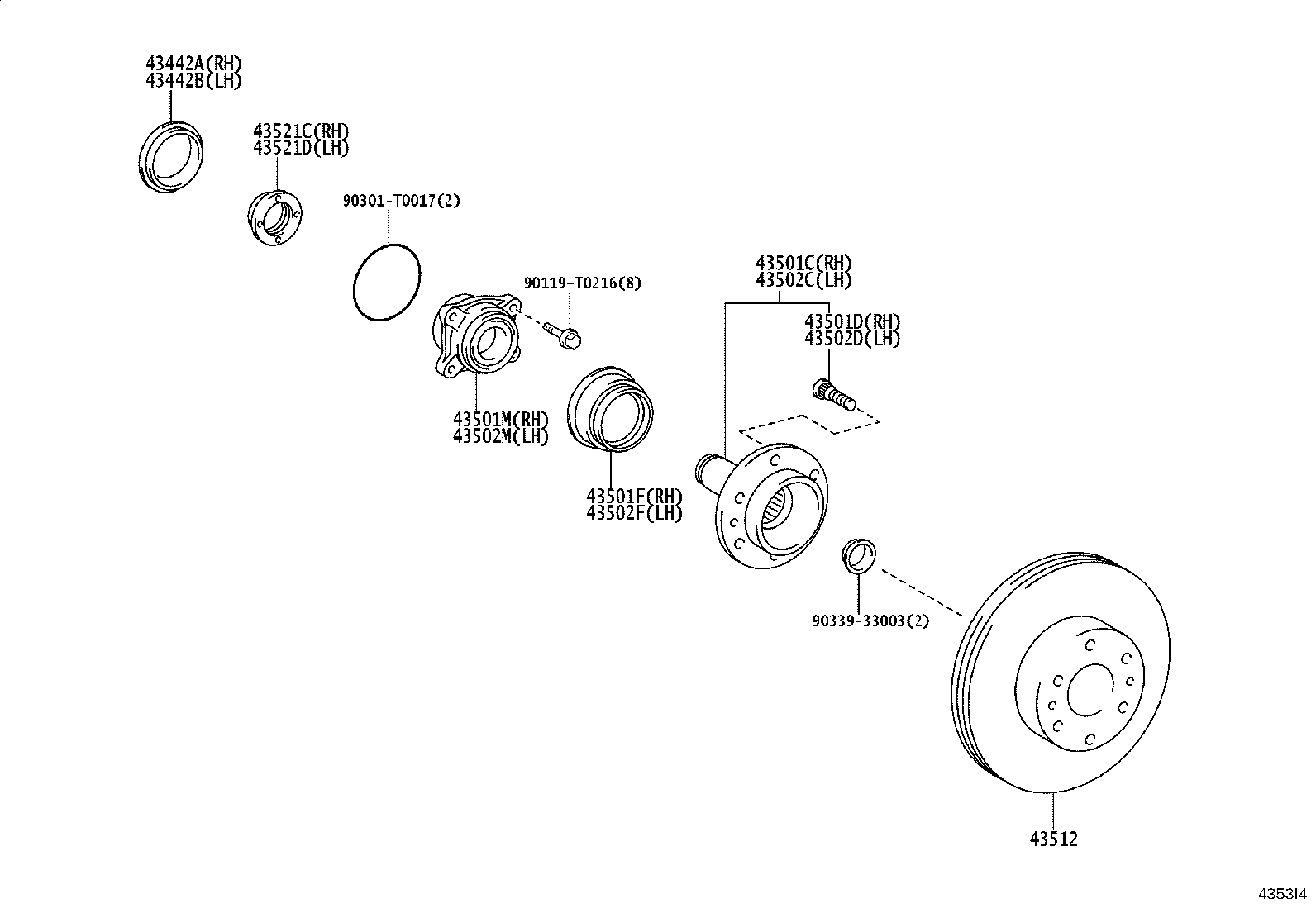 43512-0K350 DISC, FRONT product image